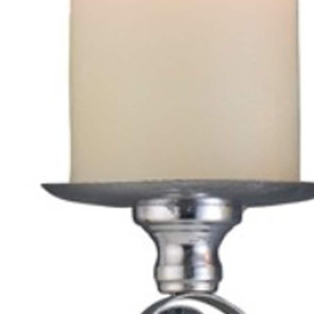 Set Of Two Silver and Blue Bling Tabletop Pillar Candle Holders Set Of Two Silver and Blue Bling Tabletop Pillar Candle Holders