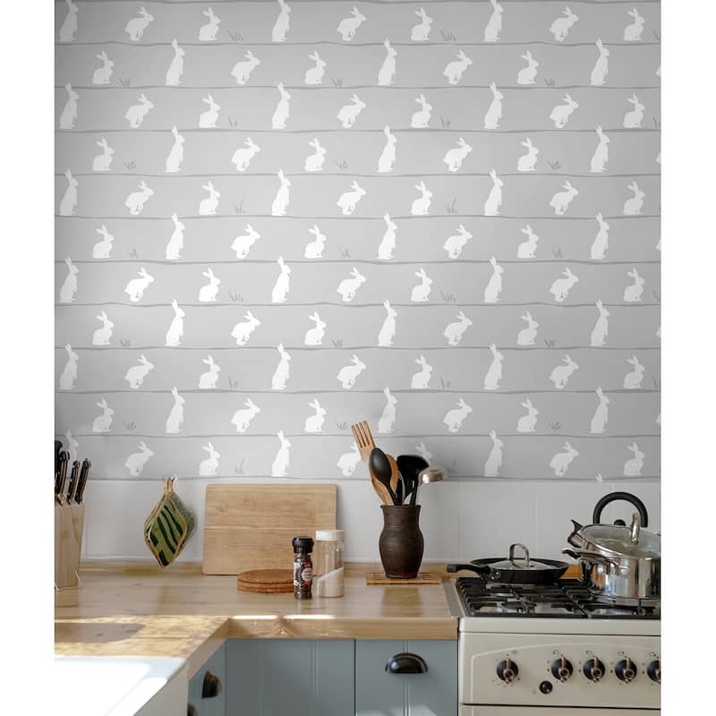 NextWall Bunny Trail Peel and Stick Wallpaper - 20.5 in. W x 18 ft. L