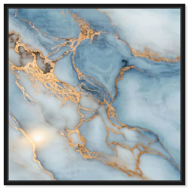 Azure Veins Canvas by Art Remedy - Black - 40" x 40"