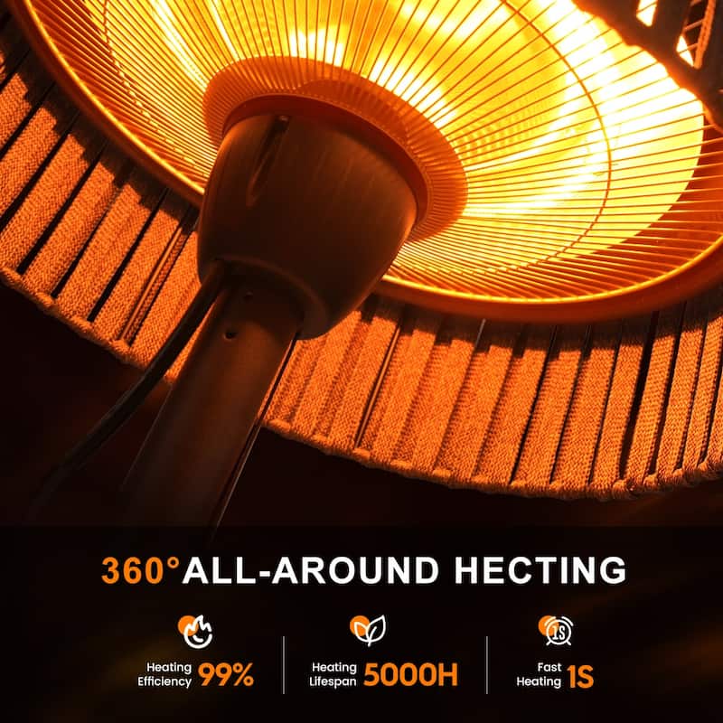 1500W Portable Tabletop Outdoor Halogen Electric Patio Heater