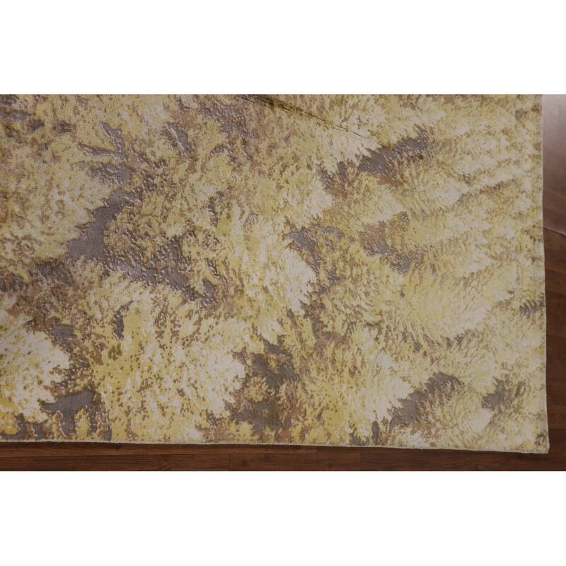 Multi-Color Abstract Oriental Area Rug Hand-Knotted Wool Carpet - 6'0" x 9'0"