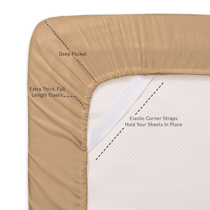 Sweet Home Collection 4 Piece Sheet Set, Ultra Soft 1800 Series, Double Brushed Microfiber
