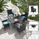 preview thumbnail 50 of 52, Kullavik Outdoor Dining Set, Rattan Patio Furniture Dining Table & Chairs