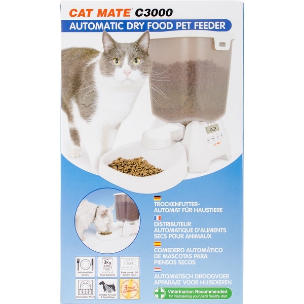 Shop Cat Mate C3000 Automatic Dry Food Pet Feeder White Ships To