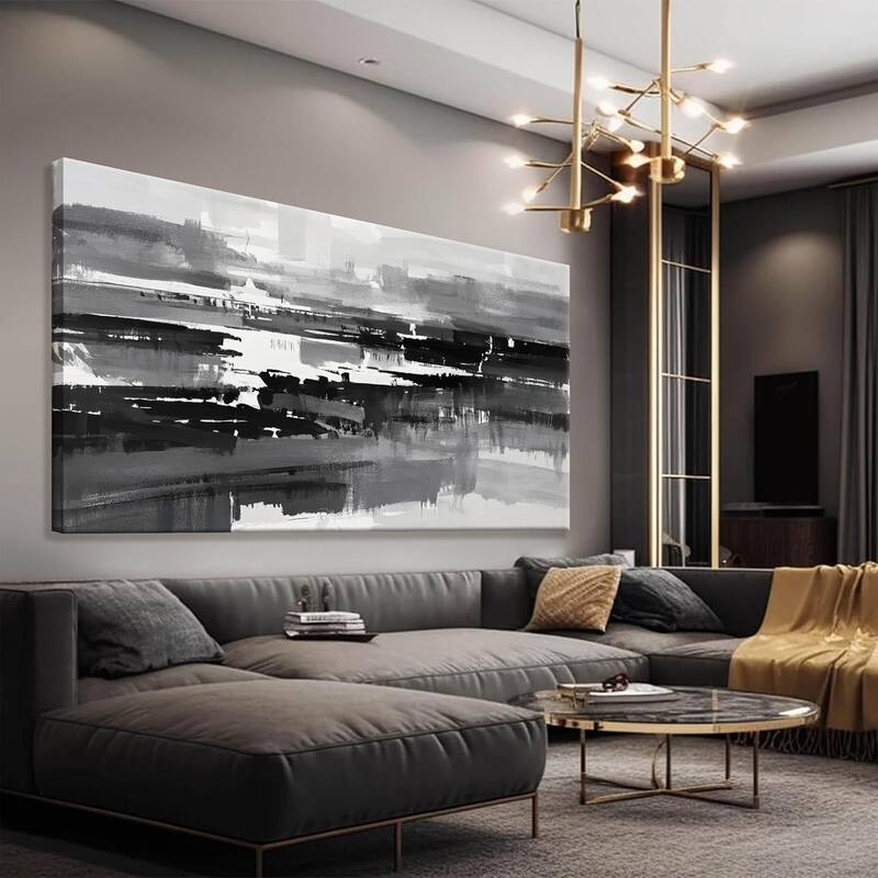 Grey And White Wall Art Painting Canvas Art Wall 