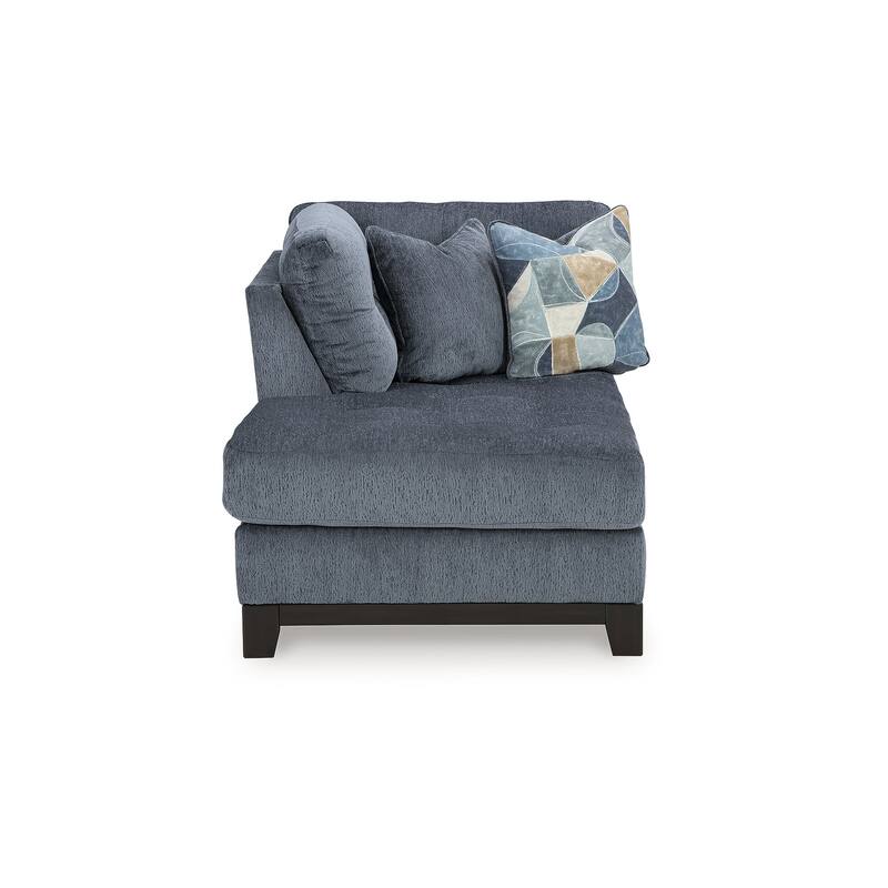 Signature Design by Ashley Maxon Place Dark Blue 3-Piece Sectional with Chaise - 140" W x 100" D x 37" H