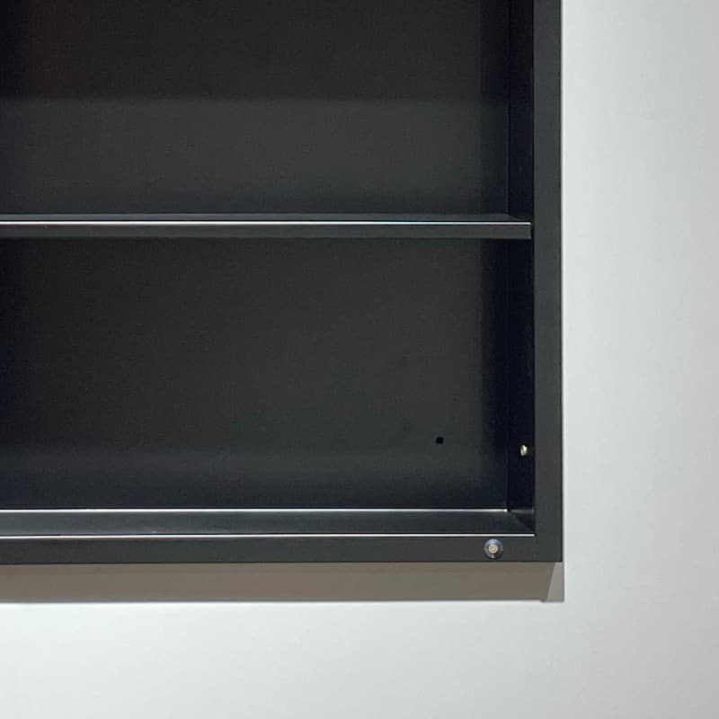 26x30 in Black Metal Framed Wall Mount or Recessed Bathroom Medicine Cabinet with Mirror