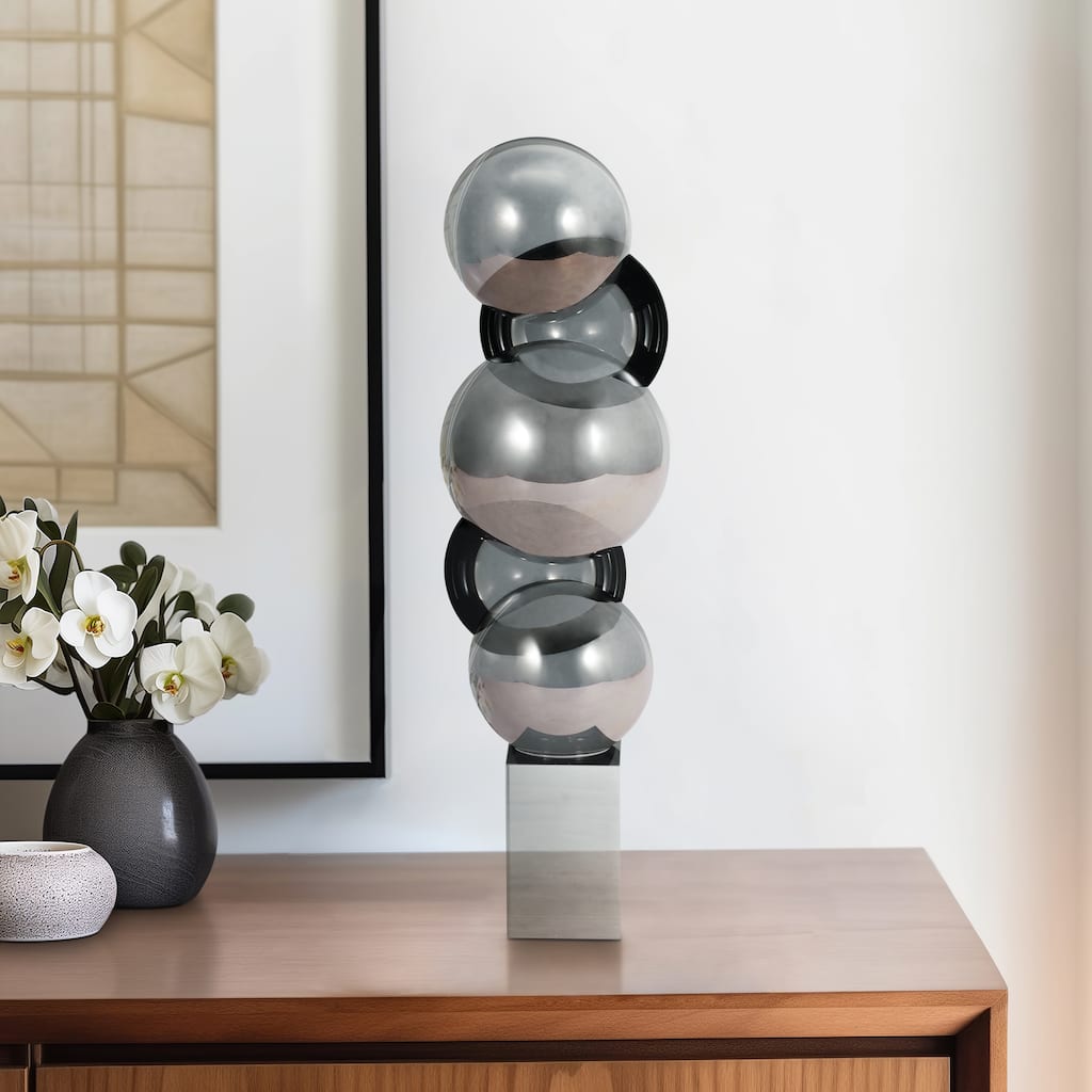 Sagebrook Home Borys Crystal Bubble Statuary, Clear, Modern