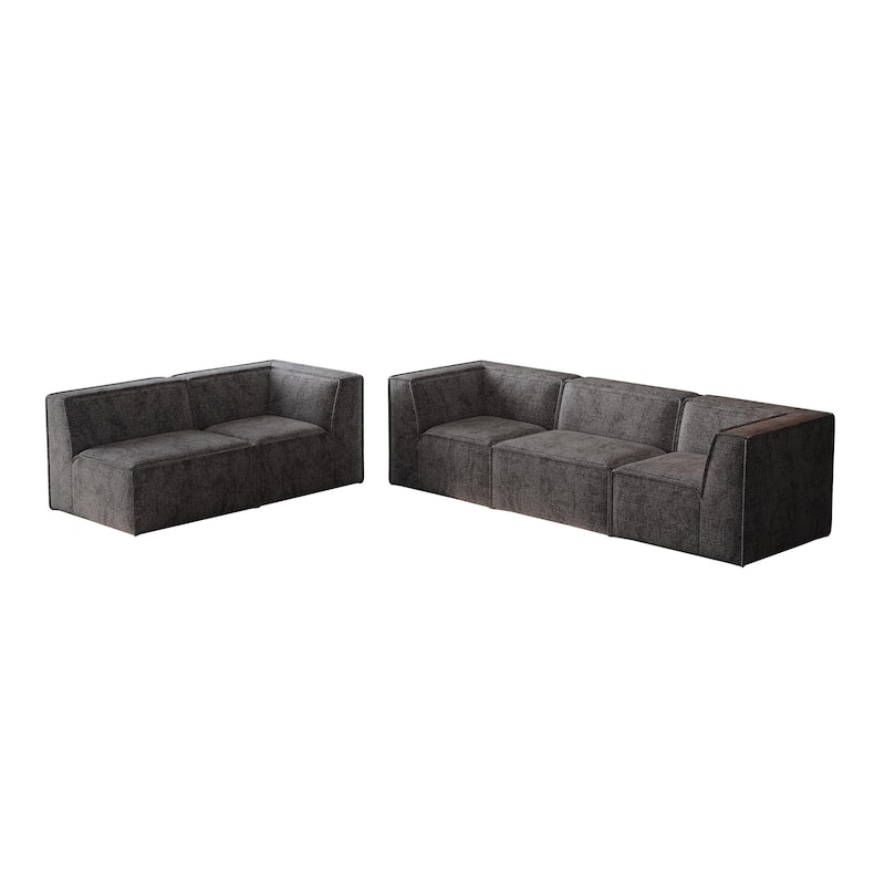 106"x106" Chenille Modular L-Shaped Sectional Sofa with 5-Piece Free Combination, Foam-Filled Cushions & No-Assembly Design
