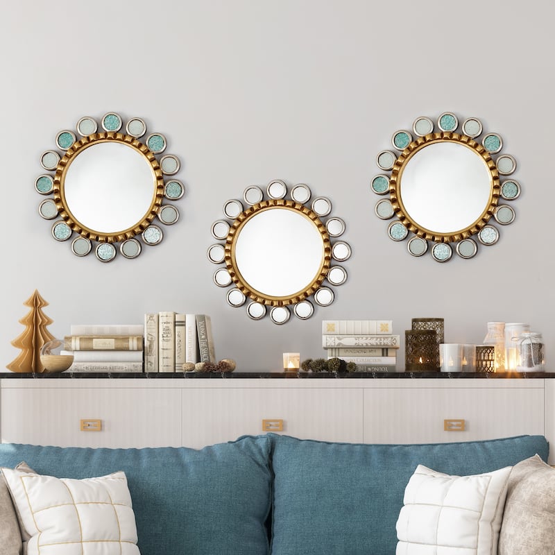Novica Handmade Dazzling Planets Wood And Aluminum Wall Mirror