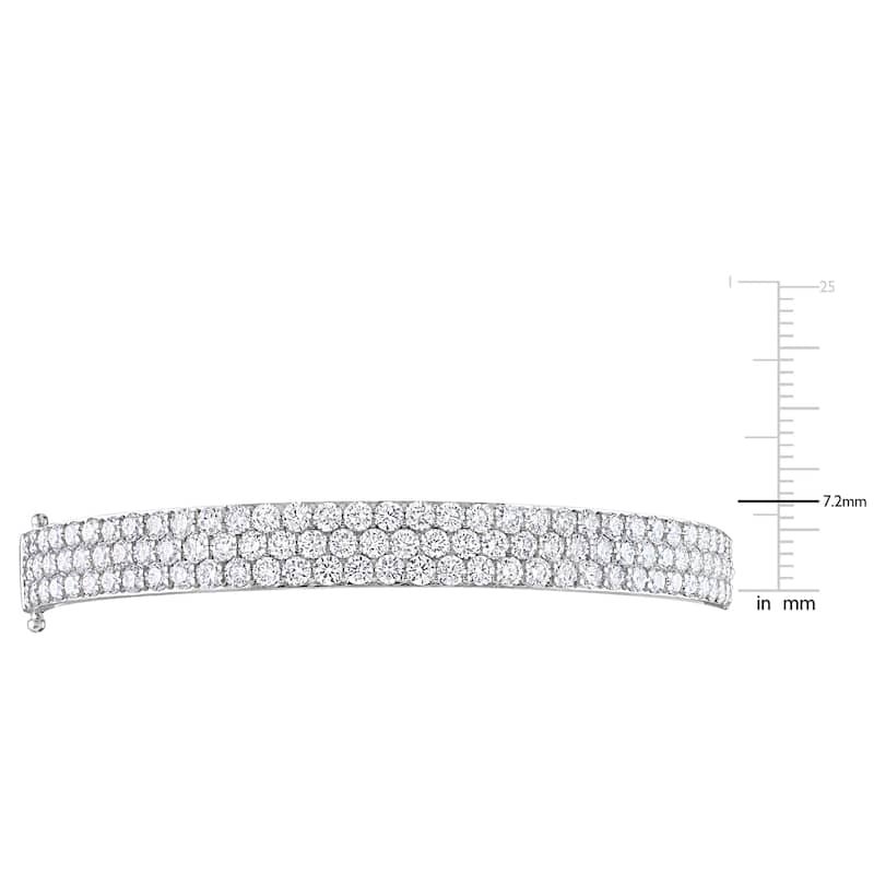 5 3/4ct TW Lab-Grown Diamond 3-Row Bangle in 14k White Gold - 7.5 in.