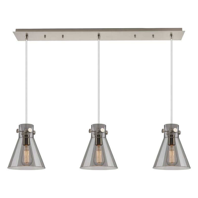 Innovations Lighting Newton Cone - 3 Light 8" Cord Hung Linear Pendant.