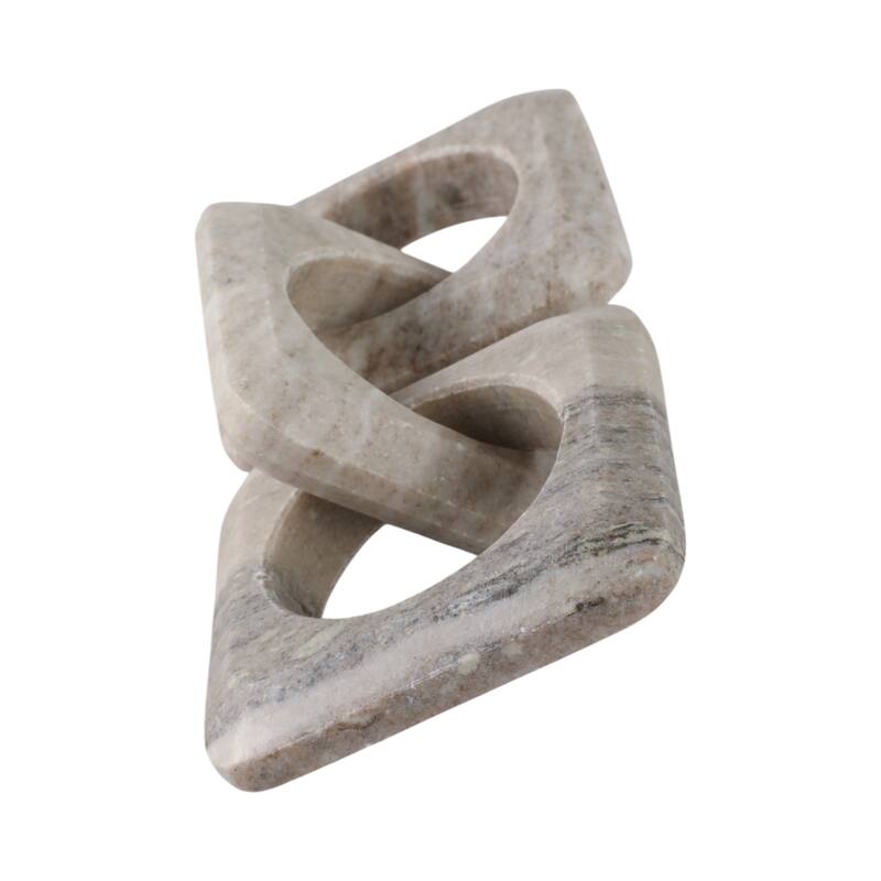 Sagebrook Home 11" 3-link Onyx Marble Chain, Beige, 1"H - 11" x 4.5" x 1"