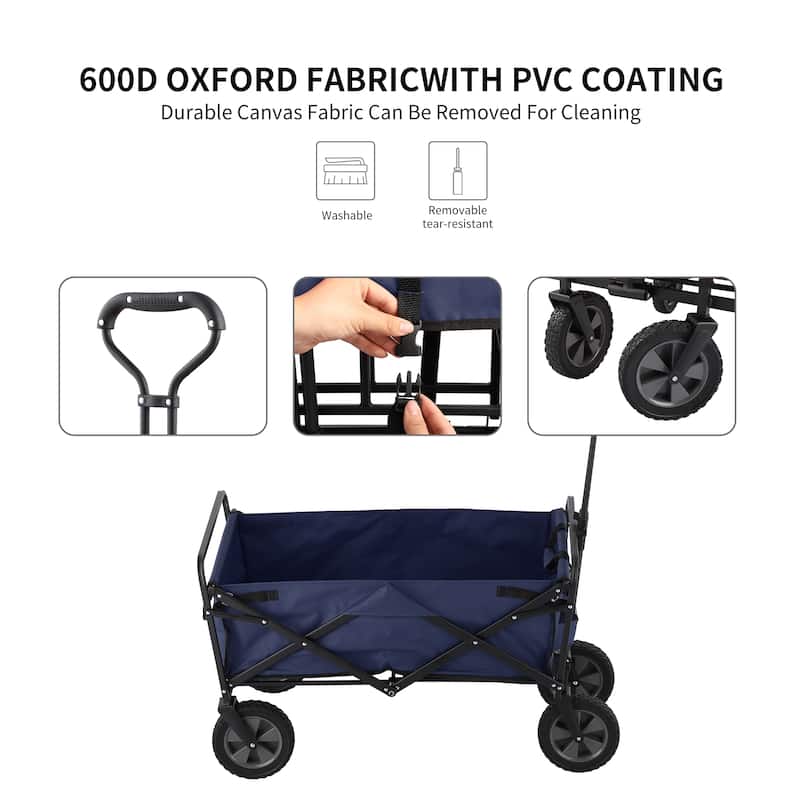 GDY Convenient Outdoor Camping Wagon, Folding Cart with Wheels, Outdoor Shopping Trolley