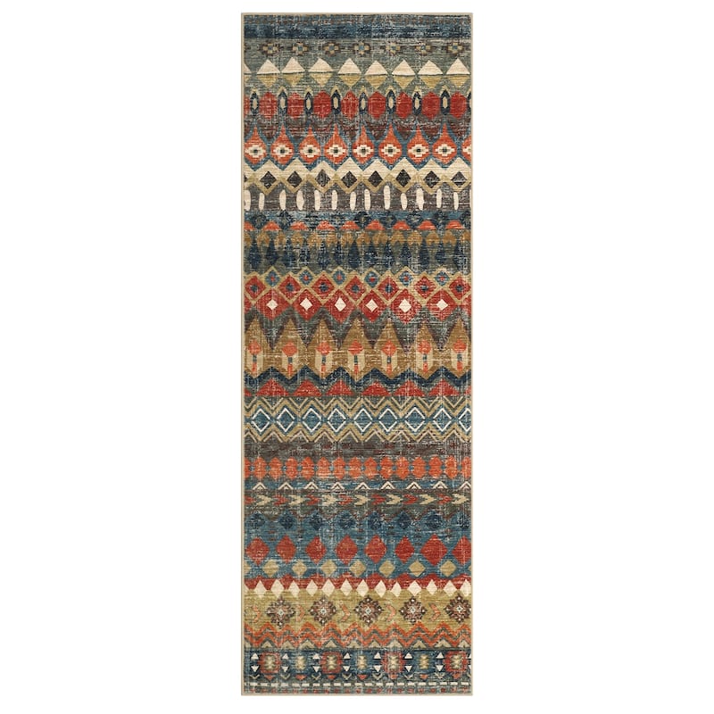 Garvee Boho Geo Low Pile Foldable Area Rug
