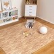 preview thumbnail 5 of 8, Gymax 12 Pieces EVA Foam Floor Interlocking Tile Mat w/ Natural Wood