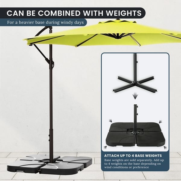 heaviest patio umbrella stand Steel Shell Cantilever Base 20 x 20 x 13 (L x W x H)Suitable diameter of pole hole Best Choice Products 123lb Capacity