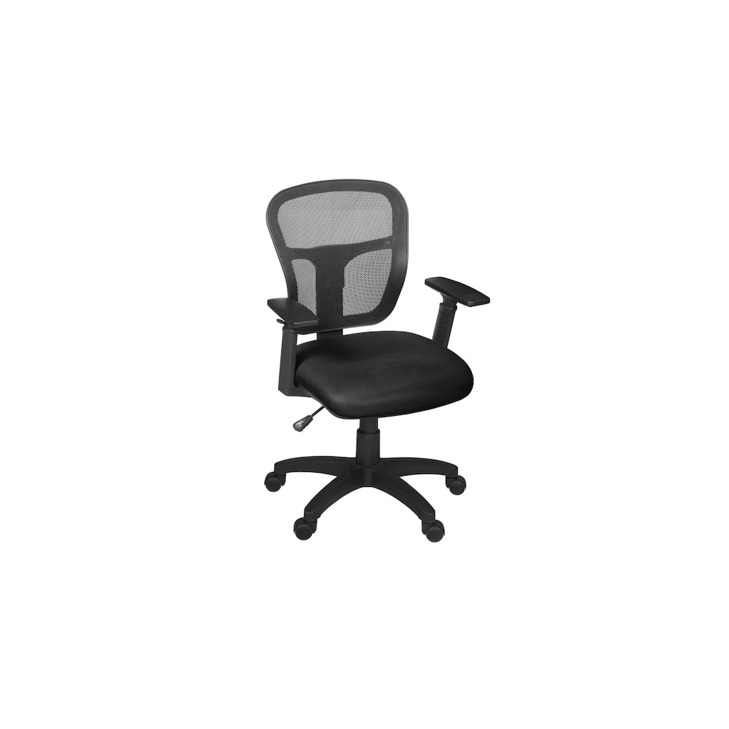 Black Mesh Task Office Chair with Adjustable Arms, Padded Seat, Swivel Base and Reclining Back Support