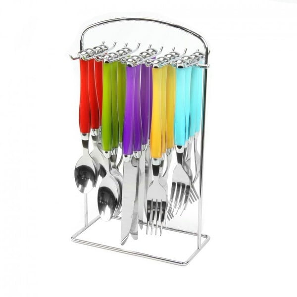 Gibson 20-Piece Stainless Steel Flatware Set with Hanging Rack. Opens flyout.