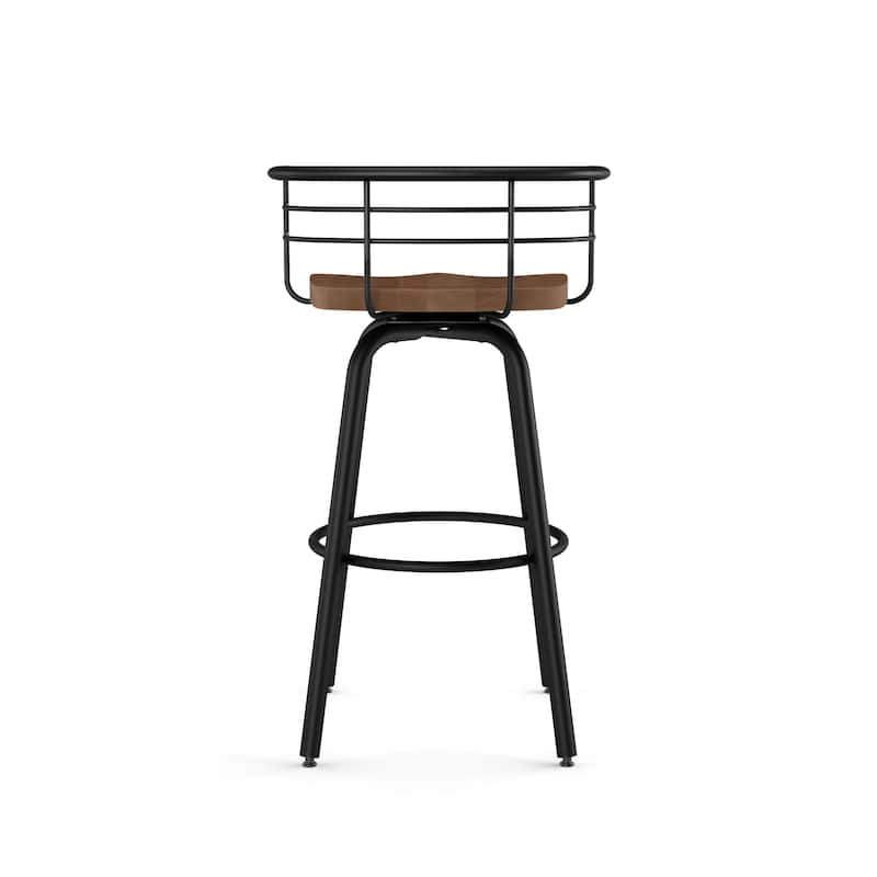 Amisco Brisk Swivel Counter Stool with Distressed Wood Seat