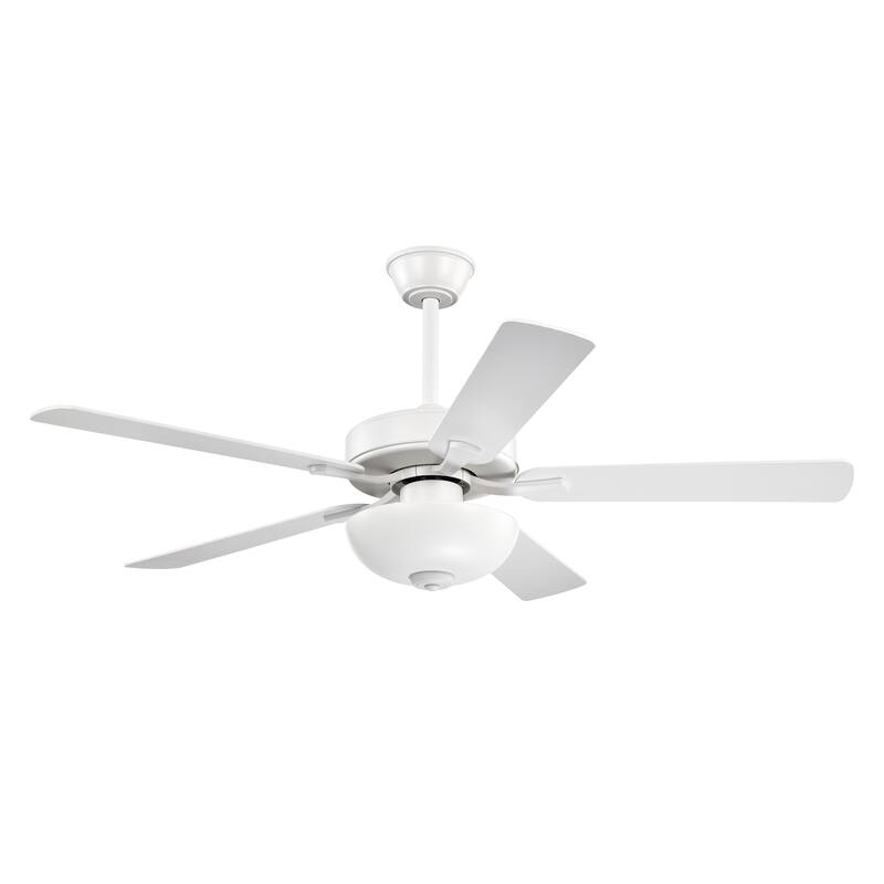 52-in Matte Black/Brushed Nickel/White 5-Blade Indoor Reversible Ceiling Fan with LED Light and Remote Control - 52 inch - White