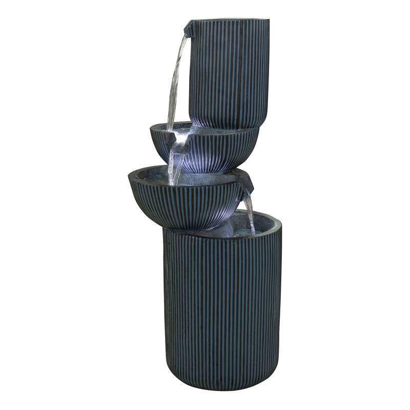 40" H Modern Fountain W/3 Cool White LEDs
