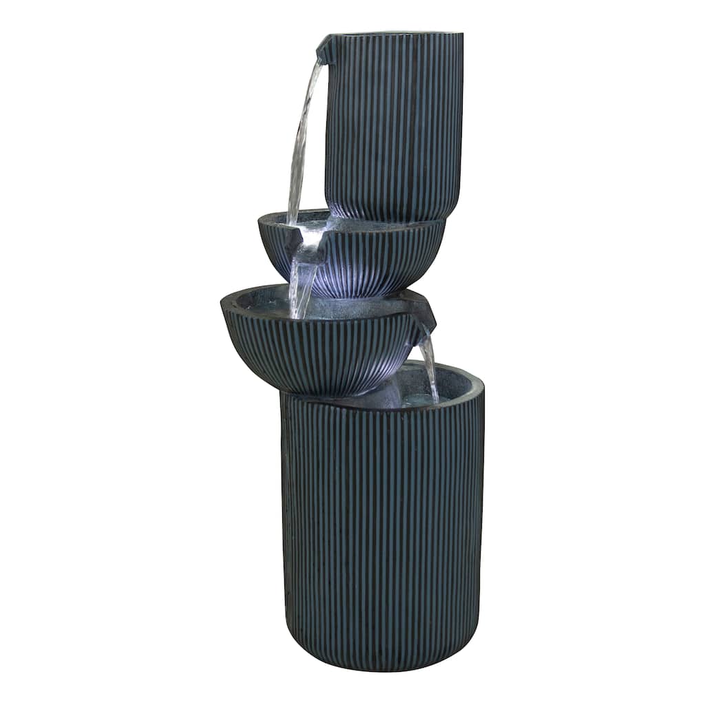 40" H Modern Fountain W/3 Cool White LEDs