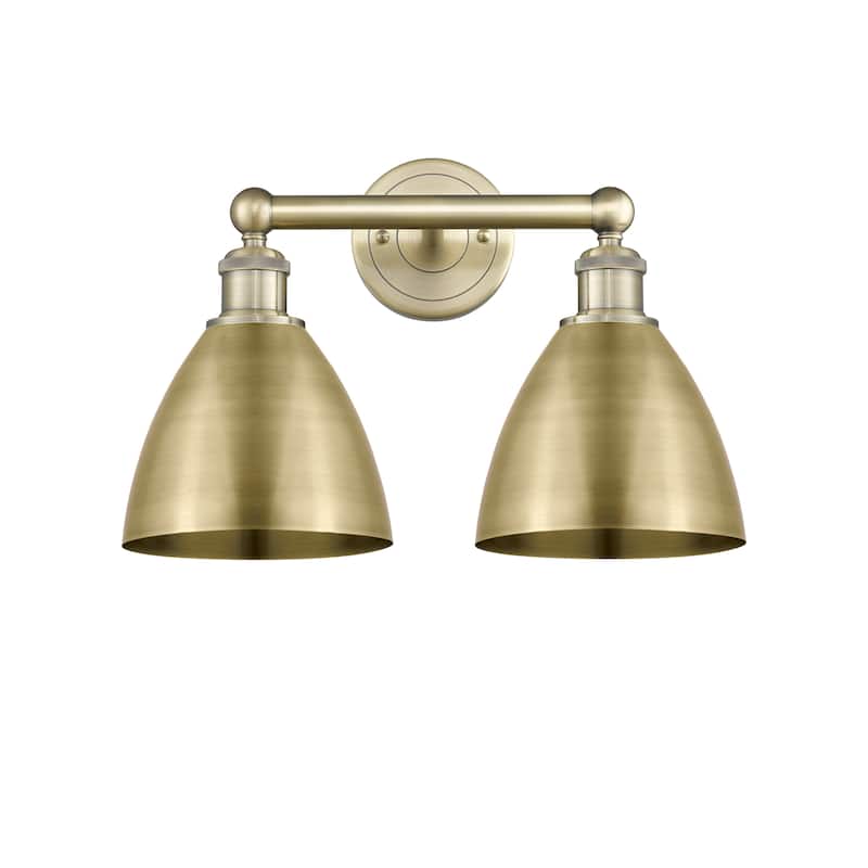 Innovations Lighting Plymouth Dome - 2 Light 17" Bath Vanity Light - Antique Brass