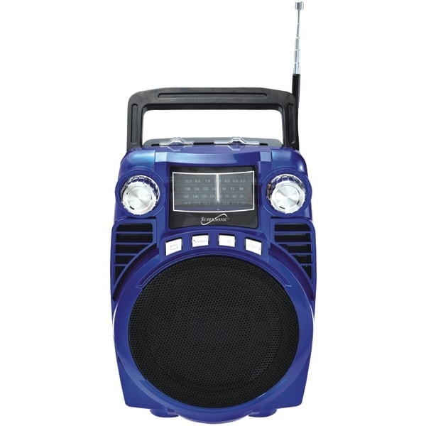 Supersonic sc-1390-BL Bluetooth(R) Portable 4-Band Radio (Blue)