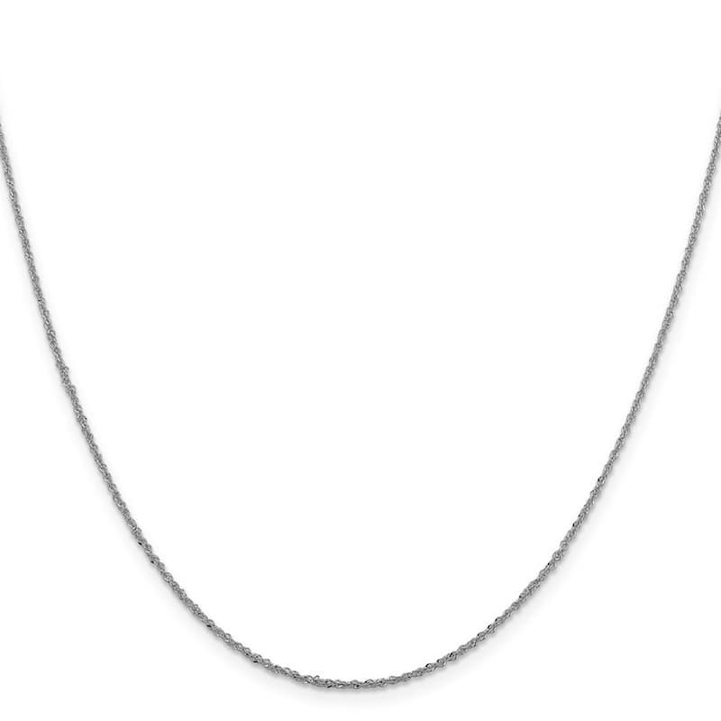 Curata 10k White Gold 1.3mm Diamond-cut Singapore Chain Necklace (Lobster)
