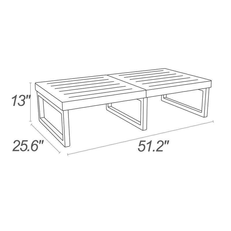51" Taupe Brown Patio Rectangular Lounge Coffee Table