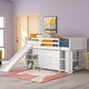 preview thumbnail 4 of 18, Twin Size Loft Bed with Drawers, Shelves and Slide, White