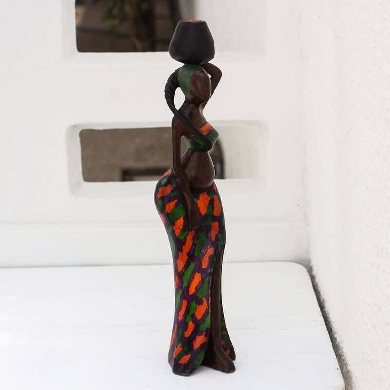 Novica Handmade Ohemaa Iii Wood Sculpture