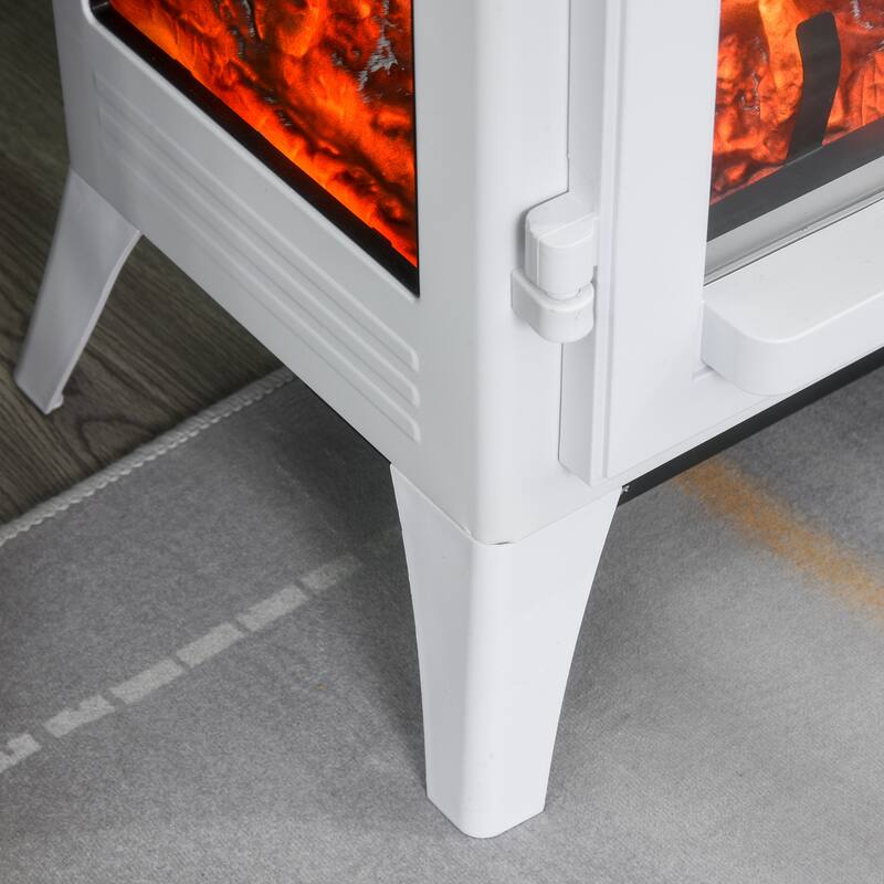 23" Electric Fireplace Heater, Fire Place Stove with Realistic LED Flames and Logs and Overheating Protection, 750W/1500W