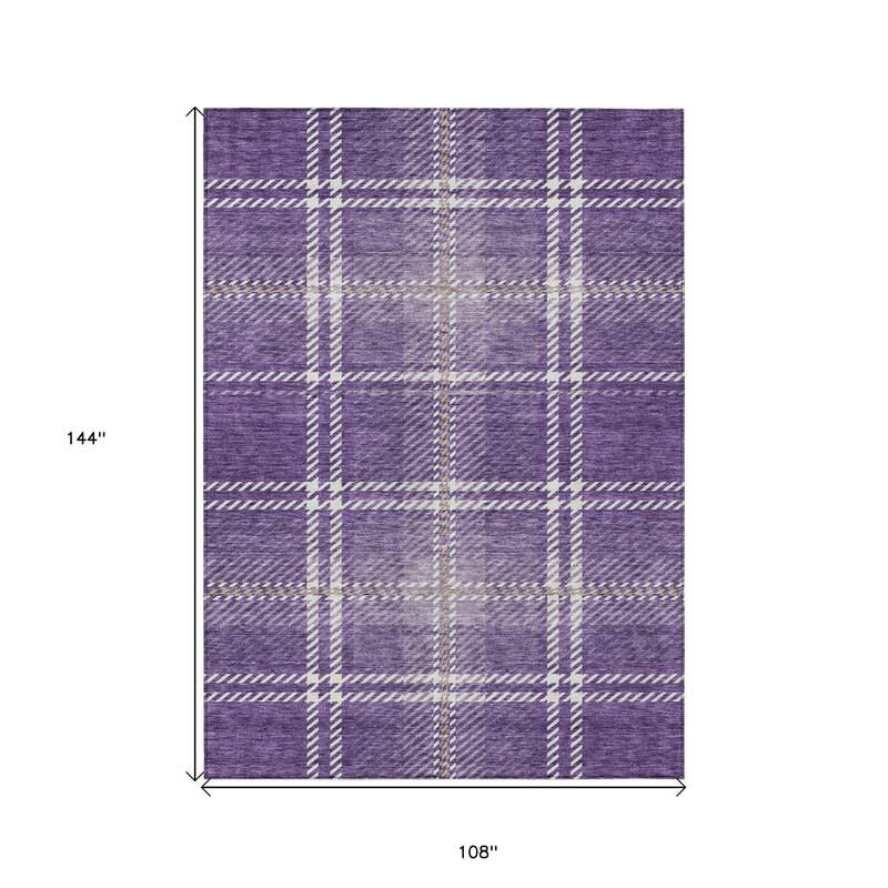 HomeRoots Plaid Transitional Rectangle Outdoor Rug