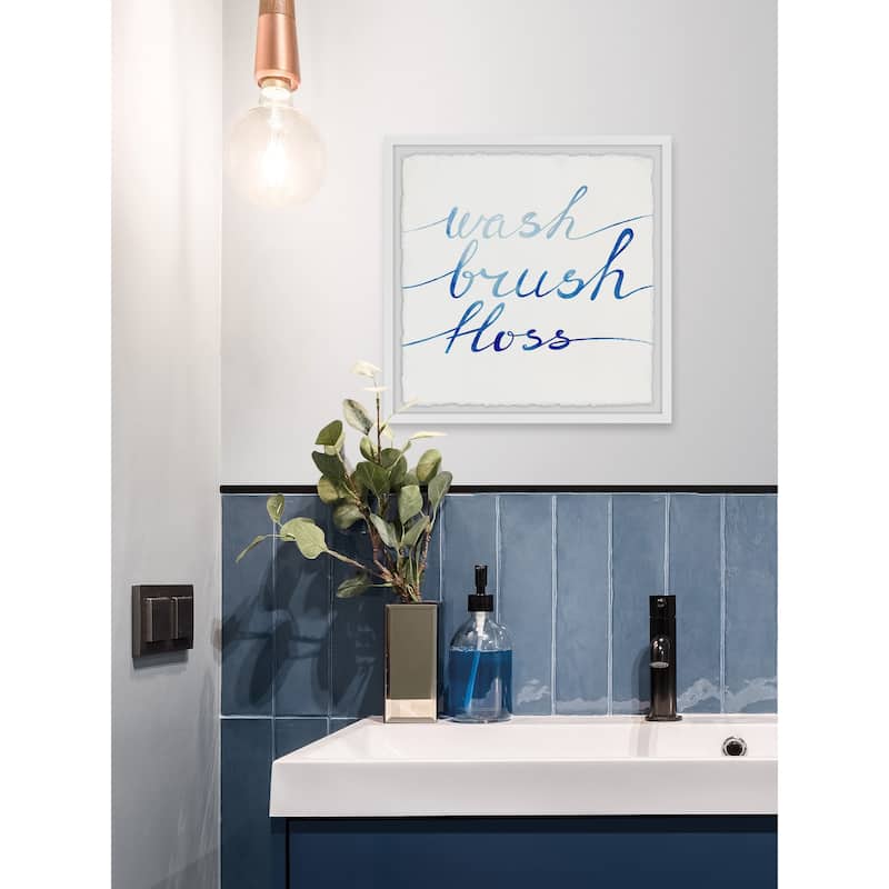 'Brush and Floss' Framed Painting Print