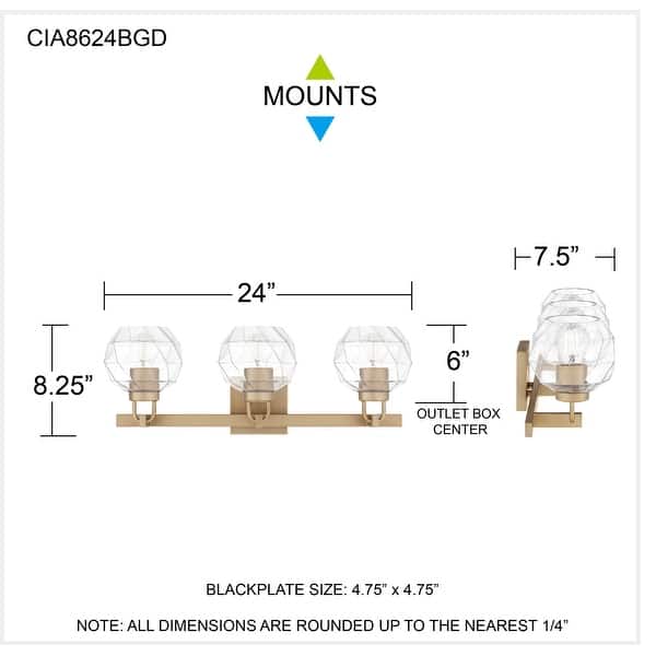 Celina 3-Light Bronze Gold Bath Light