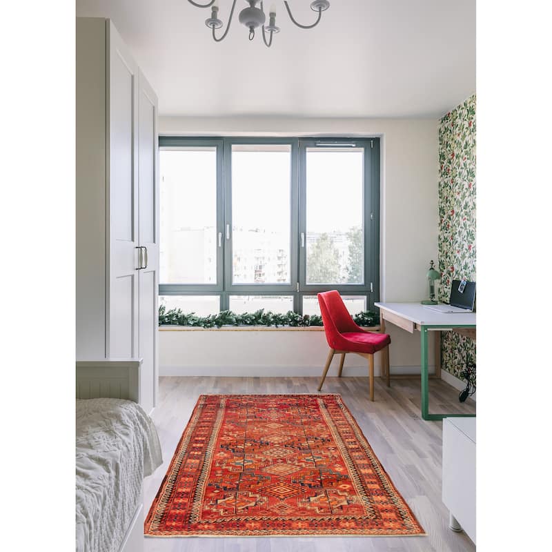 ECARPETGALLERY Hand-knotted Melis Red Wool Rug - 4'8 x 8'2
