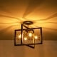 preview thumbnail 4 of 7, Mid-Century Modern Vintage 4-light Sputnik Geometric Semi Flush Mount - 17.72"W x 14.41"H