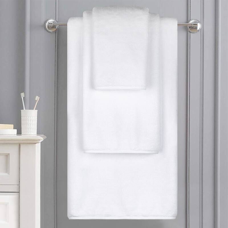 6-Piece Fleece Towel Set(2 Bath Towels,2 Hand Towels,2 Washcloths)