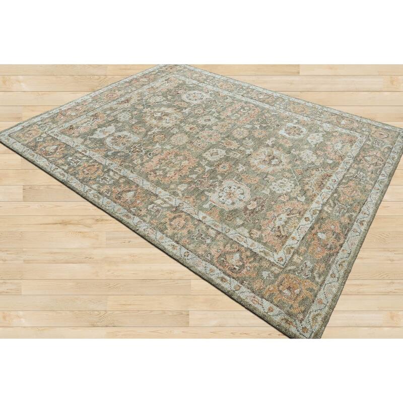 Moss Traditional Wool Oriental Rug Turkish Oushak Hand Knotted - 7' 10'' x 9' 10''