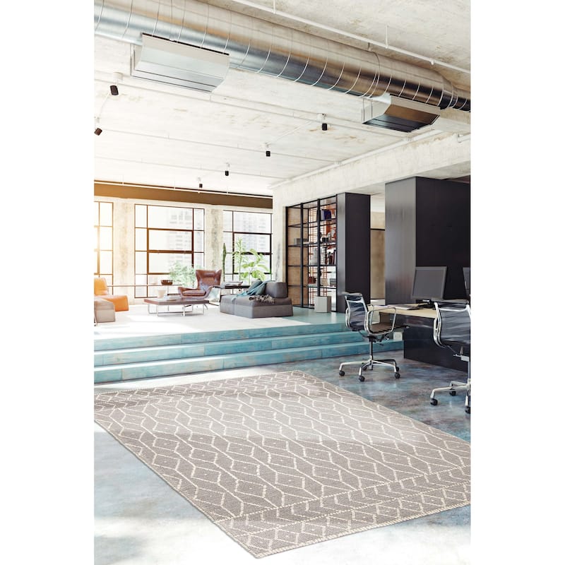 ECARPETGALLERY Braid weave Sienna Taupe Wool Rug - 5'11 x 9'0