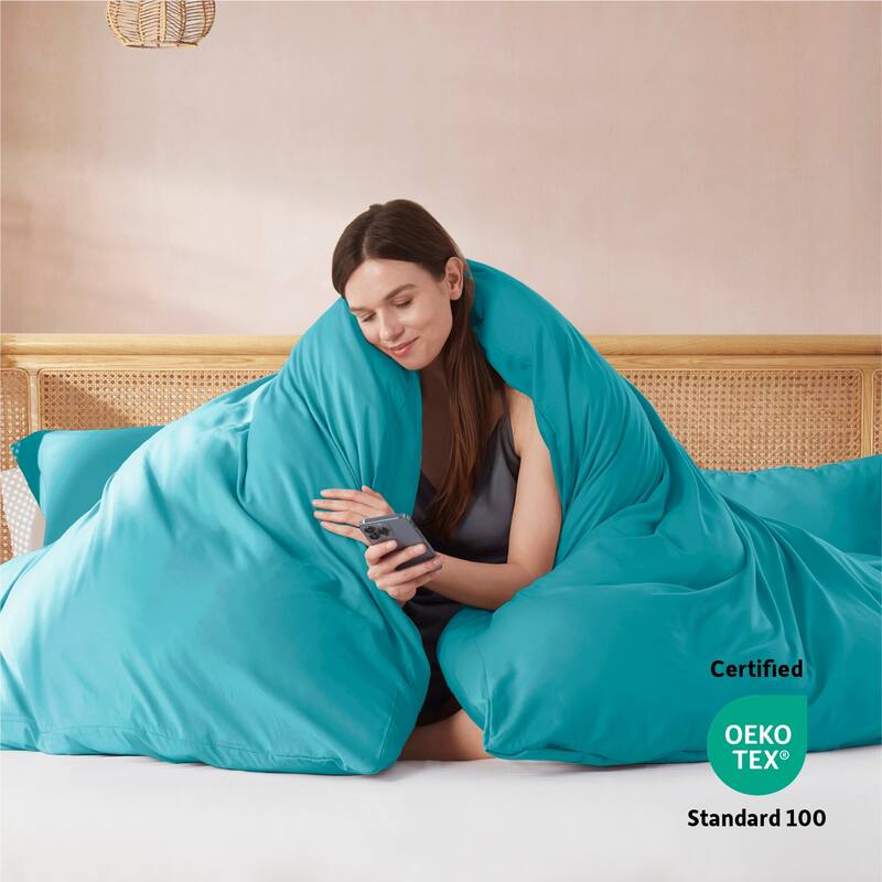 Nestl Ultra Soft Double Brushed Microfiber Duvet Cover Set with Button Closure