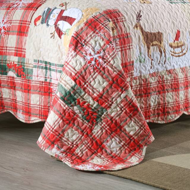 MarCielo Christmas Quilt Set Bedspread Set B021