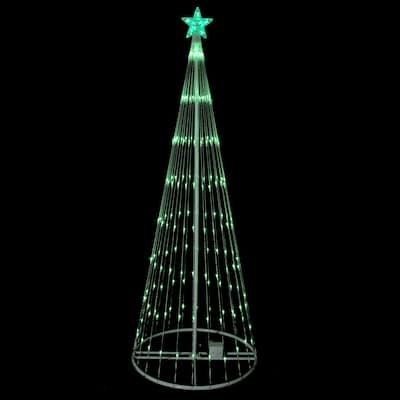 6' Green LED Lighted Christmas Tree Show Cone Outdoor Decor