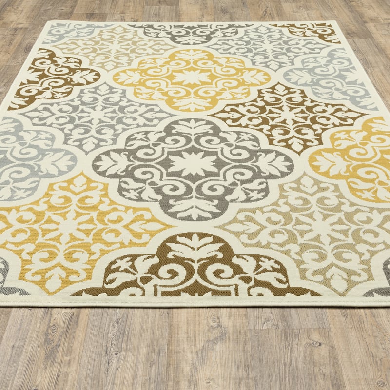 Vista Home Boden Moroccan Ivory/ Grey Indoor/ Outdoor Area Rug