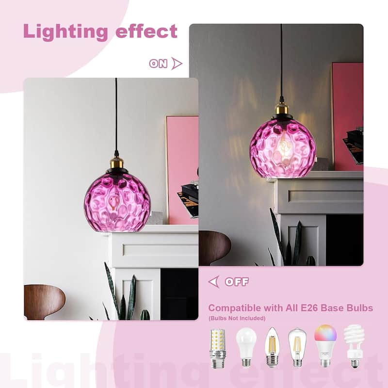 Bohemian hanging light purple pendant light glass chandelier light