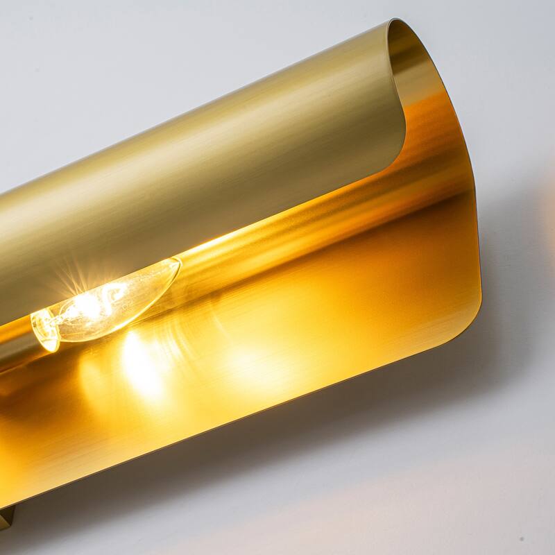 2-Light Modern Glam LED Dimmable Bath Vanity Light, Wall Sconce