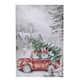 Christmas Holiday Vintage Red Truck Lighted Canvas Print - 23.62" H x 15.75" W x 0.98" D