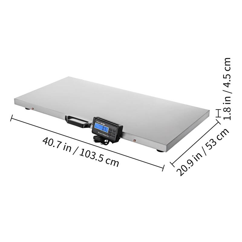 1100Lbs x 0.2Lbs Digital Livestock Scale Large Pet Vet Scale Stainless Steel Platform Electronic Postal Shipping Scale